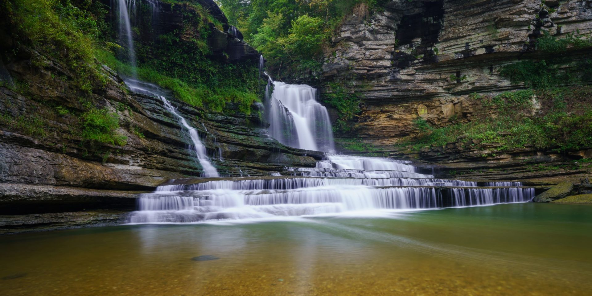 Cummins Falls in Cummins Falls State Park, located in Cookeville, Tennessee.